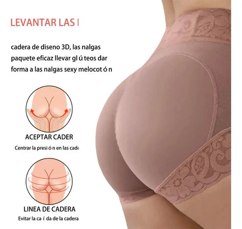 Ema Lace Butt Lifter Panty, sculpting and comfortable, back view.