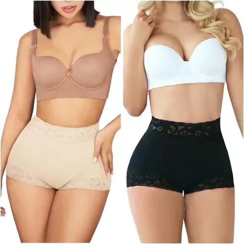 Ema Lace Butt Lifter Panty, sculpting & comfortable, side view, white.